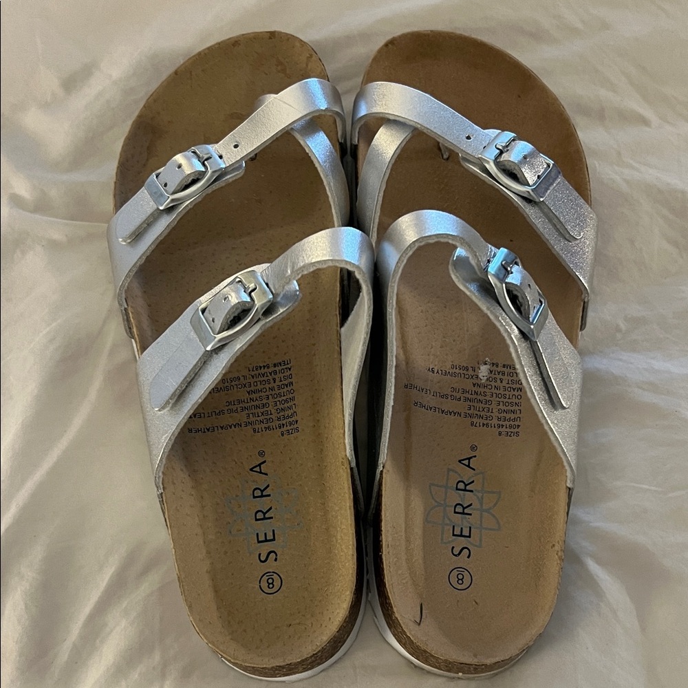 Serra Women's Shiny Silver Sandals
